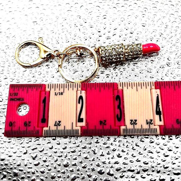 Hot Pink Lipstick Purse Charm Keychain - NEW! - Picture 5 of 5
